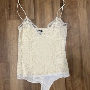 Express Cream Lace Bodysuit